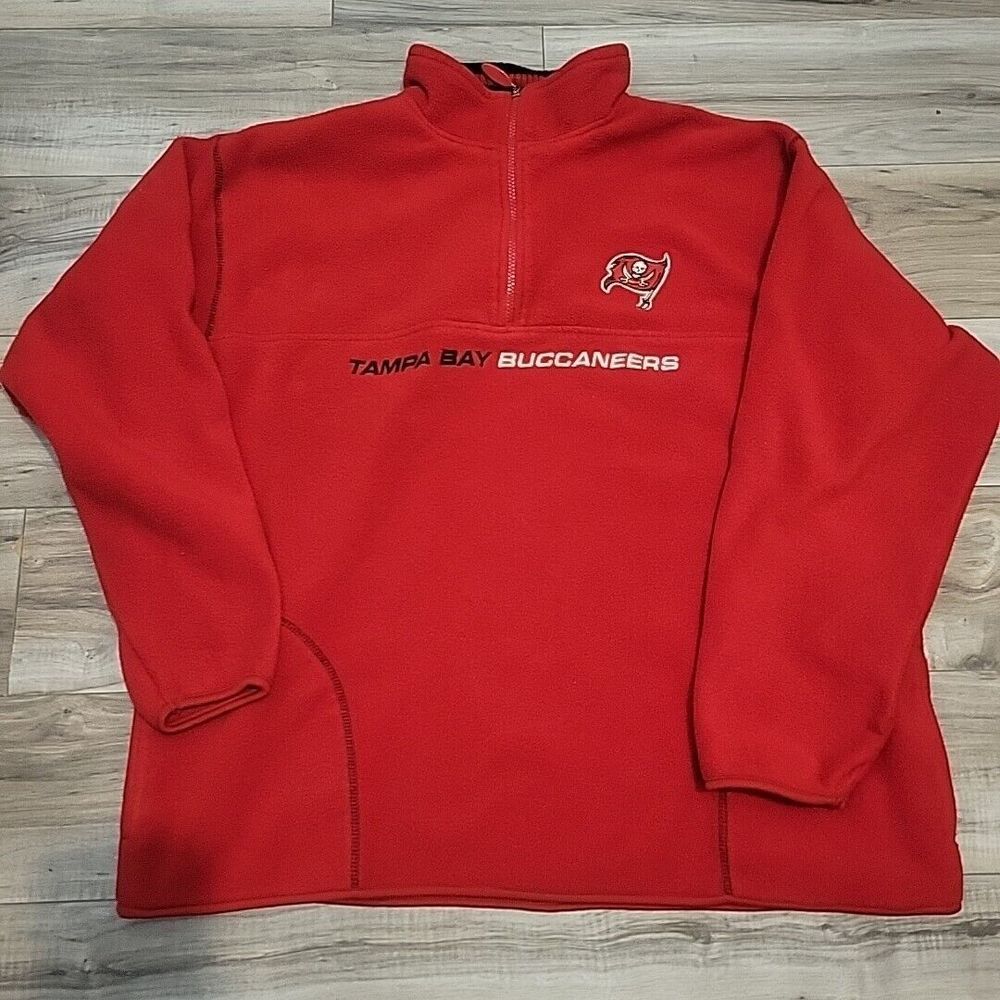 NFL Tampa Bay Buccaneers  Sweater Adult XXL‎ Red Fleece Pullover Stitch Logo